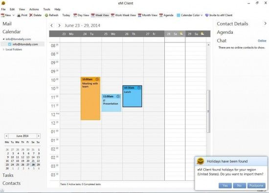 Outlook alternative with Exchange support emclient-calendar