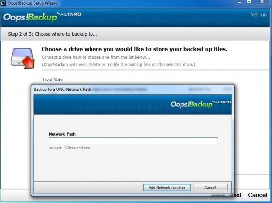 oops backup shared drive