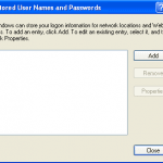 windows stored user names and passwords tool windows