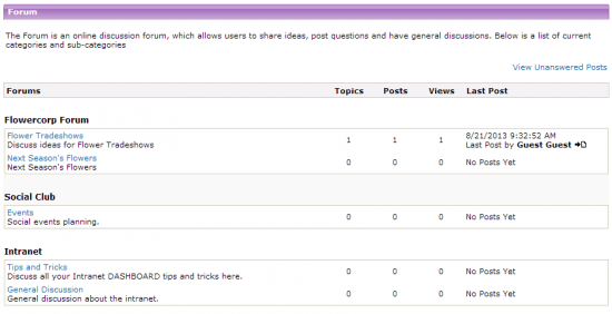 intranet dashboard forum