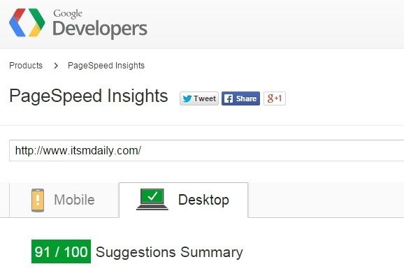 genesis google pagespeed result