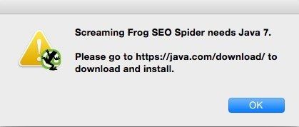 screaming frog java error on osx