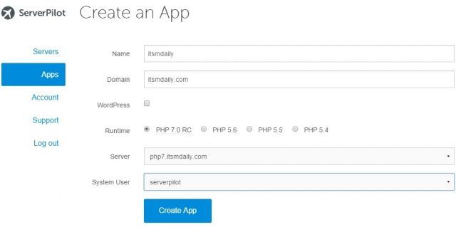 serverpilot-creat-app