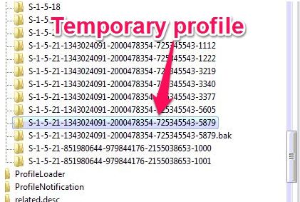temporary profile fix regedit