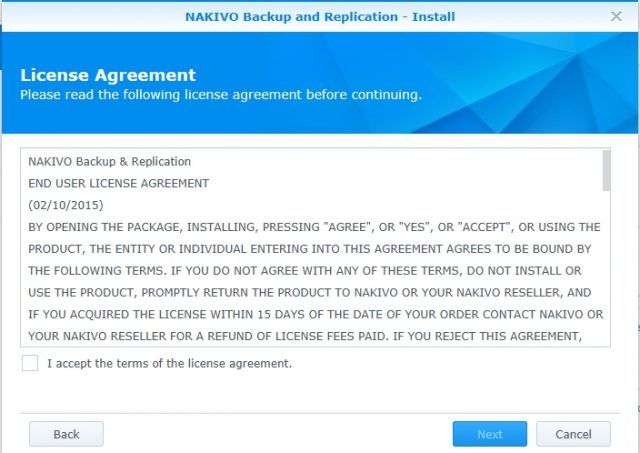 install-nakivo-synology-package-center-license-agreement